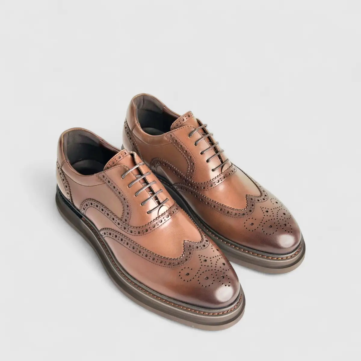 Formales Unisex (UK3 TO UK13) Chunky Sole Lace Up Brouge FM24326-1 Brown FK2