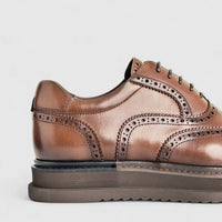 Formales Unisex (UK3 TO UK13) Chunky Sole Lace Up Brouge FM24326-1 Brown FK2