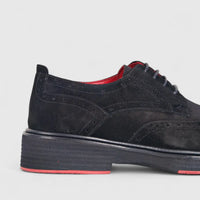Formales Men's Chunky Sole Lace Up 4116 Black Suede FC119