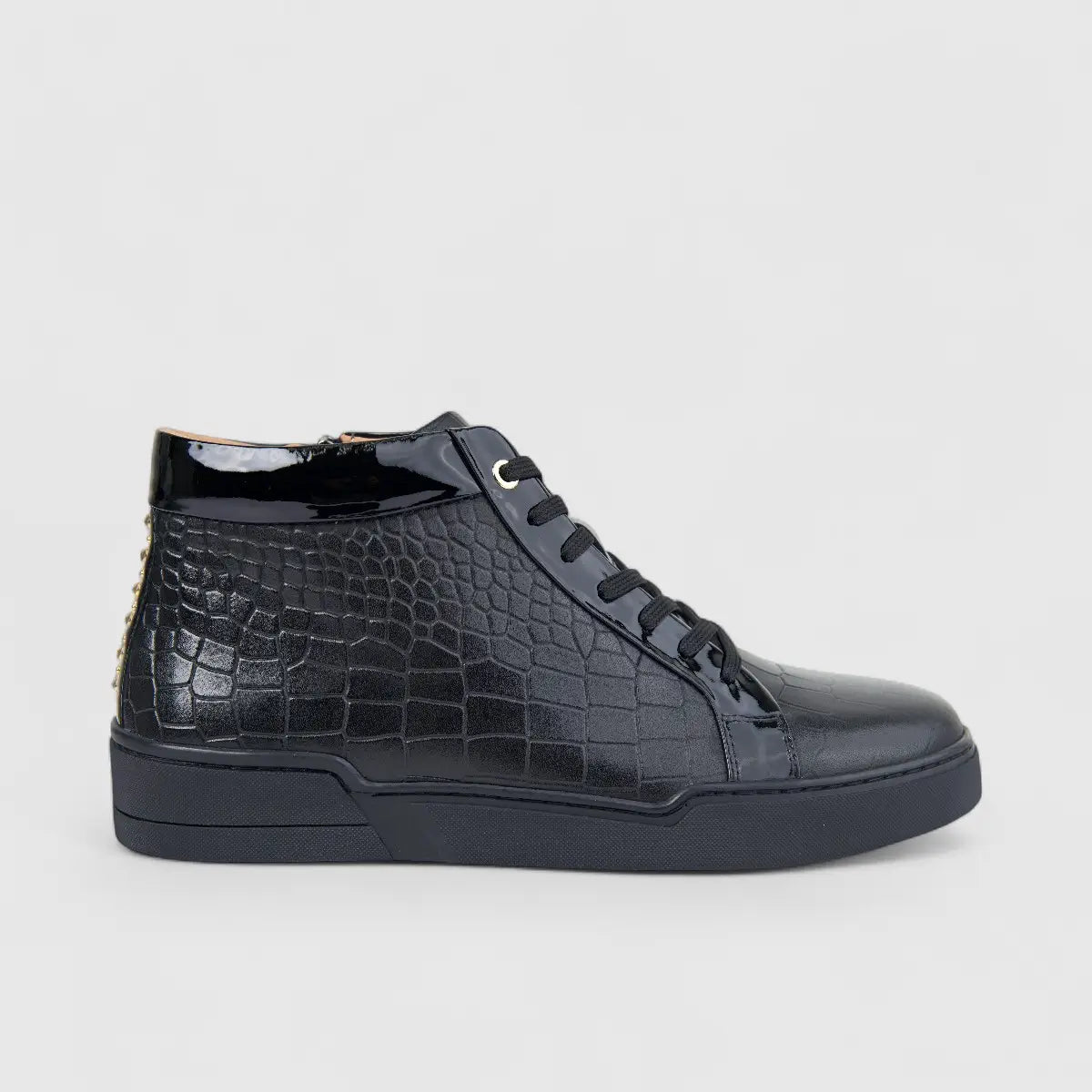 Formales Men's Hi Top Leather Sneaker FY266010 Black FD17