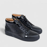 Formales Men's Hi Top Leather Sneaker FY266010 Black FD17