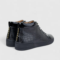 Formales Men's Hi Top Leather Sneaker FY266010 Black FD17