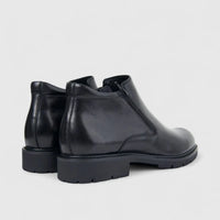 Formales Men's Leather Chunky Sole Boot With Zip On Side FW267002 Black FD2
