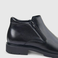 Formales Men's Leather Chunky Sole Boot With Zip On Side FW267002 Black FD2