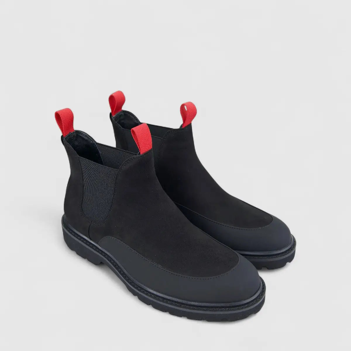 Formales Men's Leather Chunky Sole Chelsea Boot FW267003 Black FD3