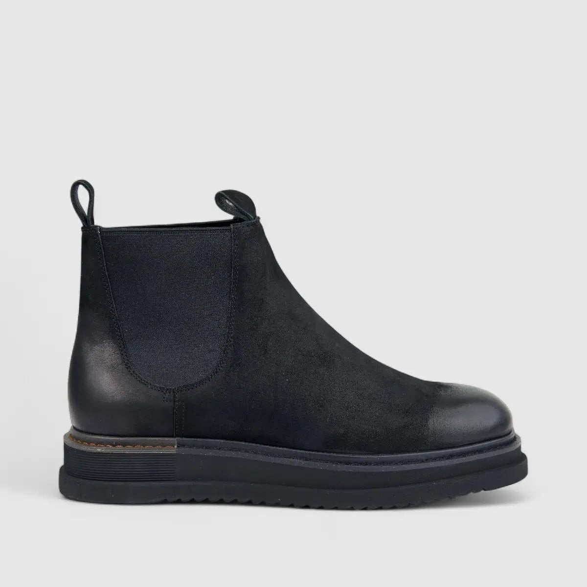 Formales Men's Leather Chunky Sole Chelsea Boot FW267005 Black FD5