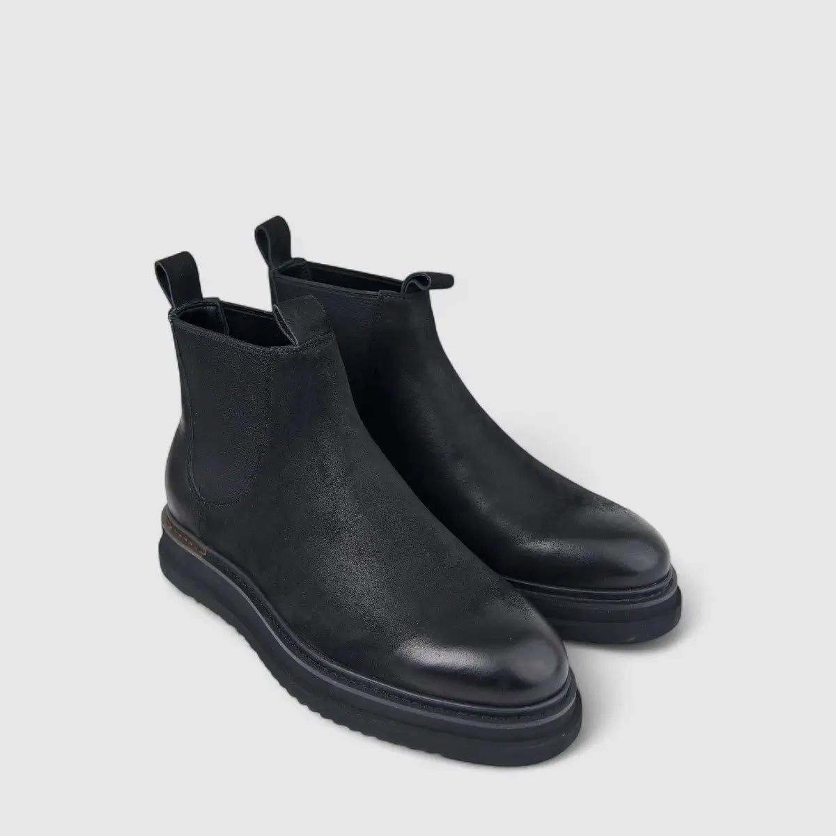 Formales Men's Leather Chunky Sole Chelsea Boot FW267005 Black FD5