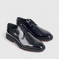 Formales Men's Leather Chunky Sole Lace Up 0493 Black FC112