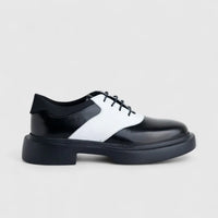 Formales Men's Leather Chunky Sole Lace Up 2309 Black/White FC135