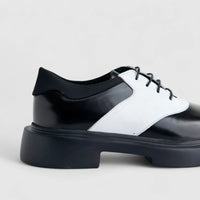Formales Men's Leather Chunky Sole Lace Up 2309 Black/White FC135