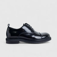 Formales Men's Leather Chunky Sole Lace Up FM2025-829 Black FK34