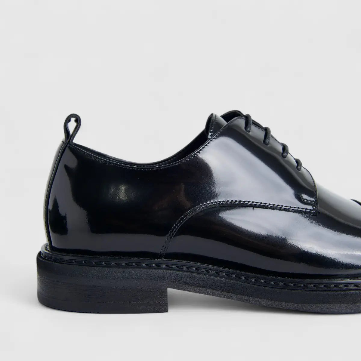 Formales Men's Leather Chunky Sole Lace Up FM2025-829 Black FK34