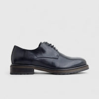 Formales Mens Leather Chunky Sole Lace Up FM2025-830 Black FK31
