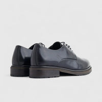 Formales Mens Leather Chunky Sole Lace Up FM2025-830 Black FK31