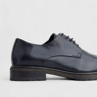 Formales Mens Leather Chunky Sole Lace Up FM2025-830 Black FK31