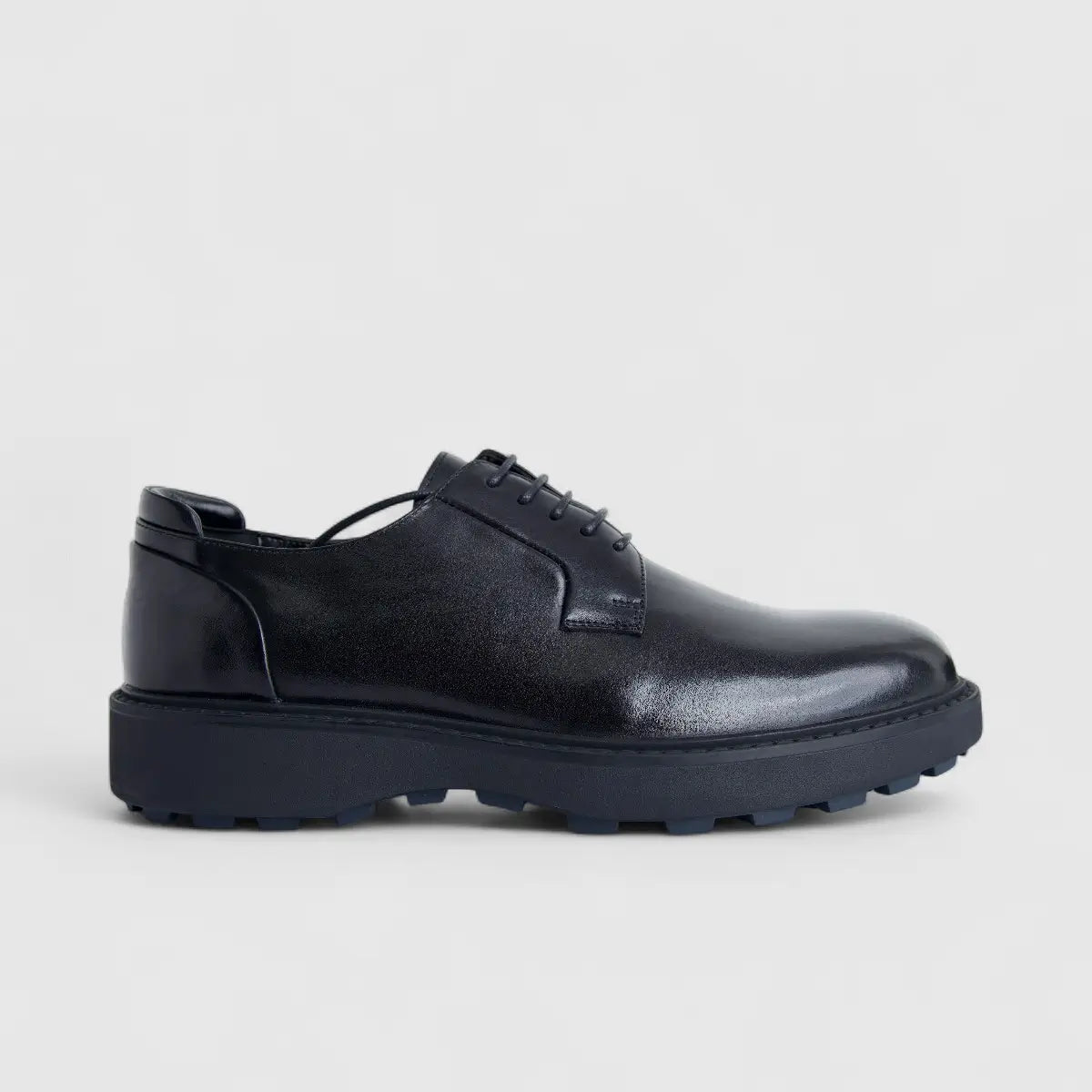 Formales Men's Leather Chunky Sole Lace Up FM2025-831 Black FK35
