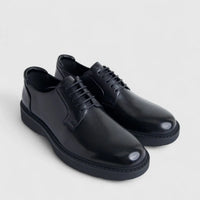 Formales Men's Leather Chunky Sole Lace Up FM2025-831 Black FK35