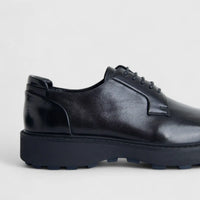 Formales Men's Leather Chunky Sole Lace Up FM2025-831 Black FK35