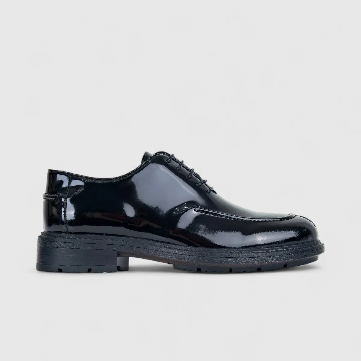 Formales Mens Leather Chunky Sole Lace Up FM2025-832 Black FK20