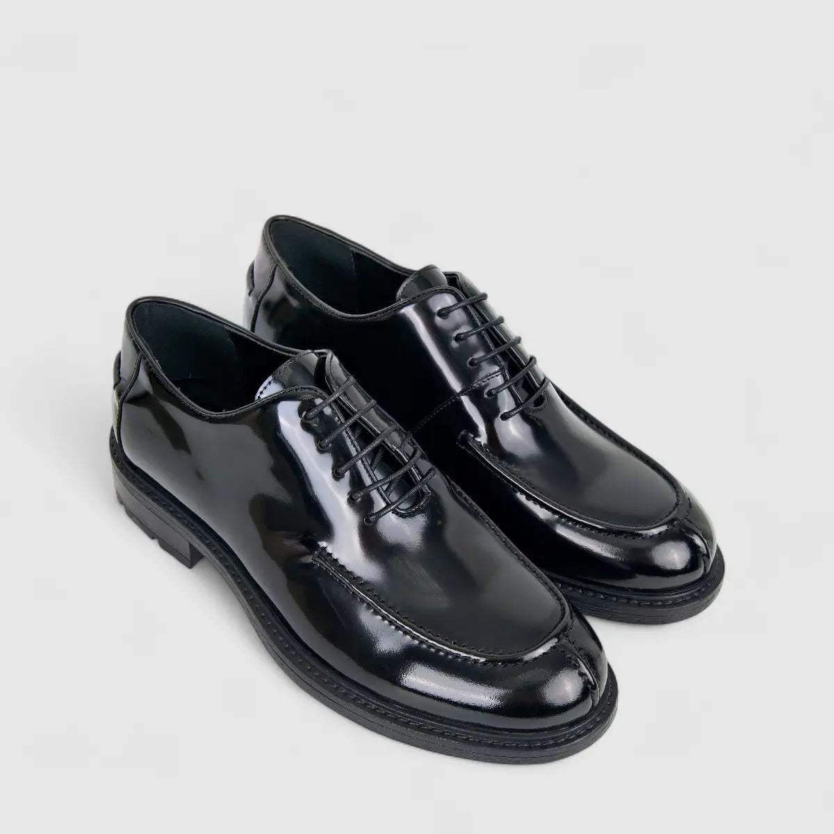 Formales Mens Leather Chunky Sole Lace Up FM2025-832 Black FK20