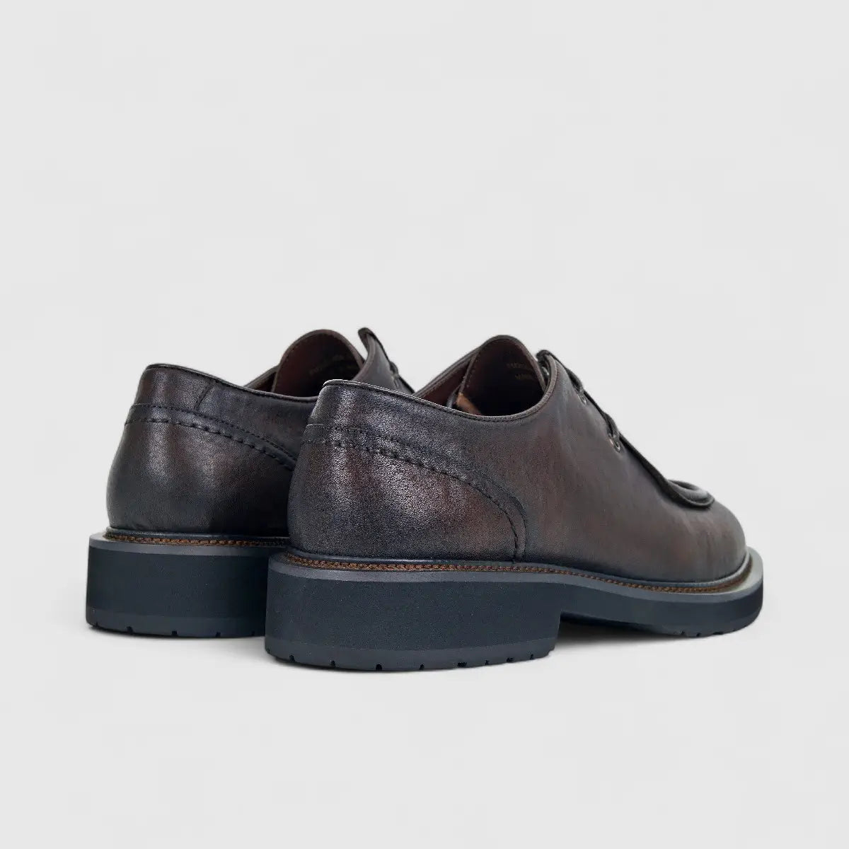 Formales Men's Leather Chunky Sole Lace Up FM2025-834 Coffee FK18