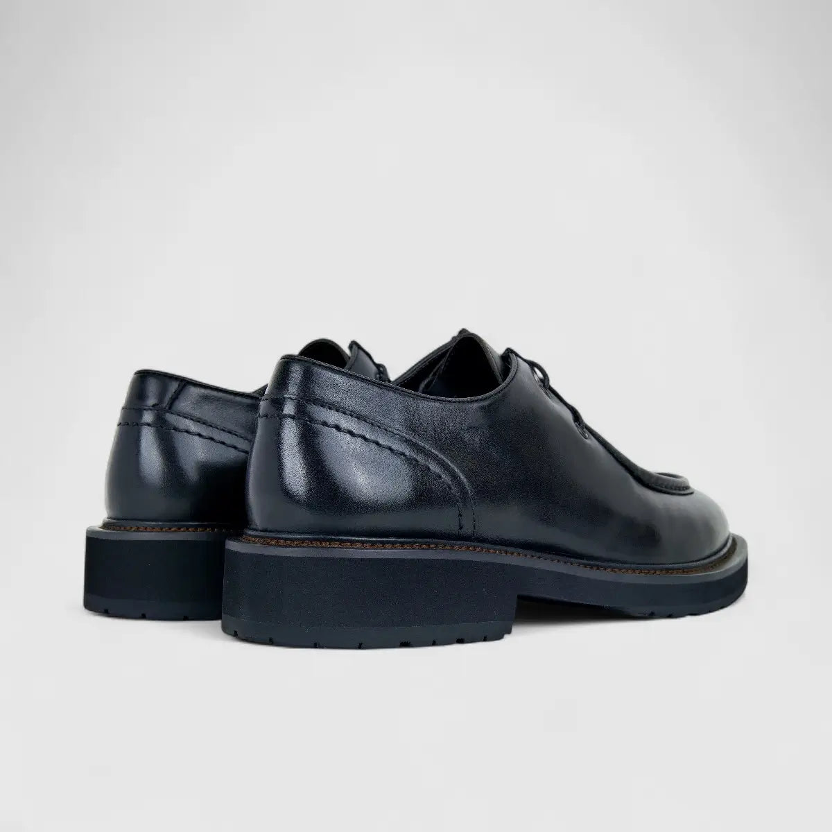 Formales Mens Leather Chunky Sole Lace Up FM2025-835 Black FK28