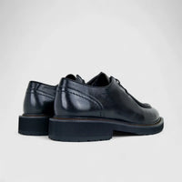 Formales Mens Leather Chunky Sole Lace Up FM2025-835 Black FK28