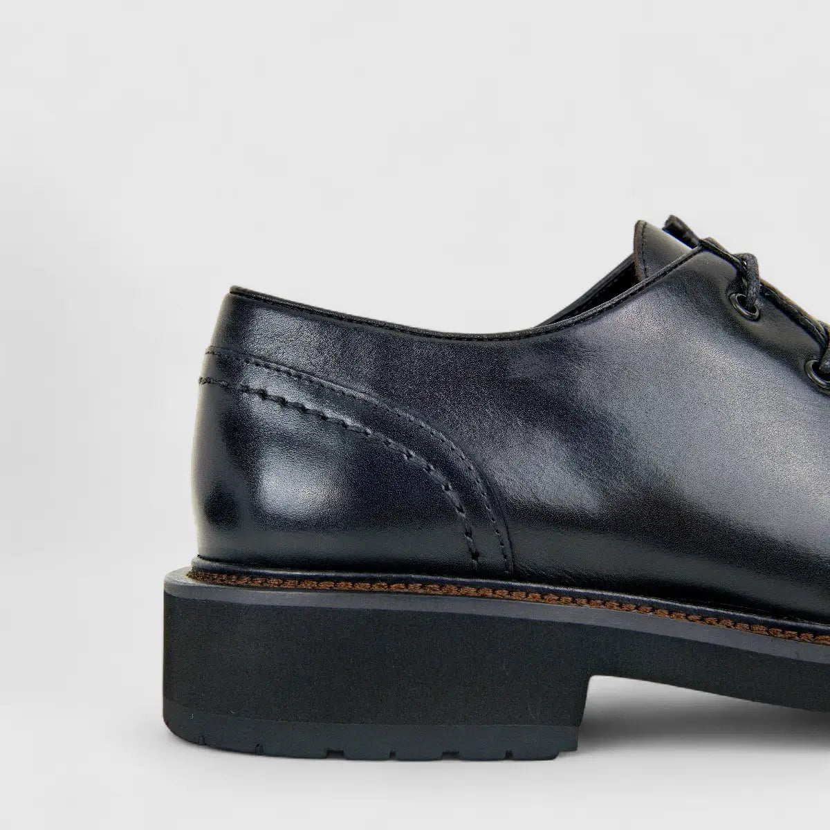 Formales Mens Leather Chunky Sole Lace Up FM2025-835 Black FK28
