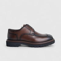 Formales Men's Leather Chunky Sole Lace Up FM2025-837 Coffee FK36