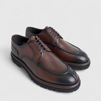 Formales Men's Leather Chunky Sole Lace Up FM2025-837 Coffee FK36
