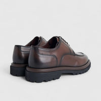 Formales Men's Leather Chunky Sole Lace Up FM2025-837 Coffee FK36