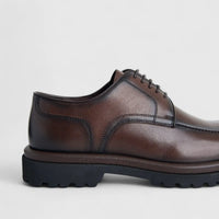 Formales Men's Leather Chunky Sole Lace Up FM2025-837 Coffee FK36
