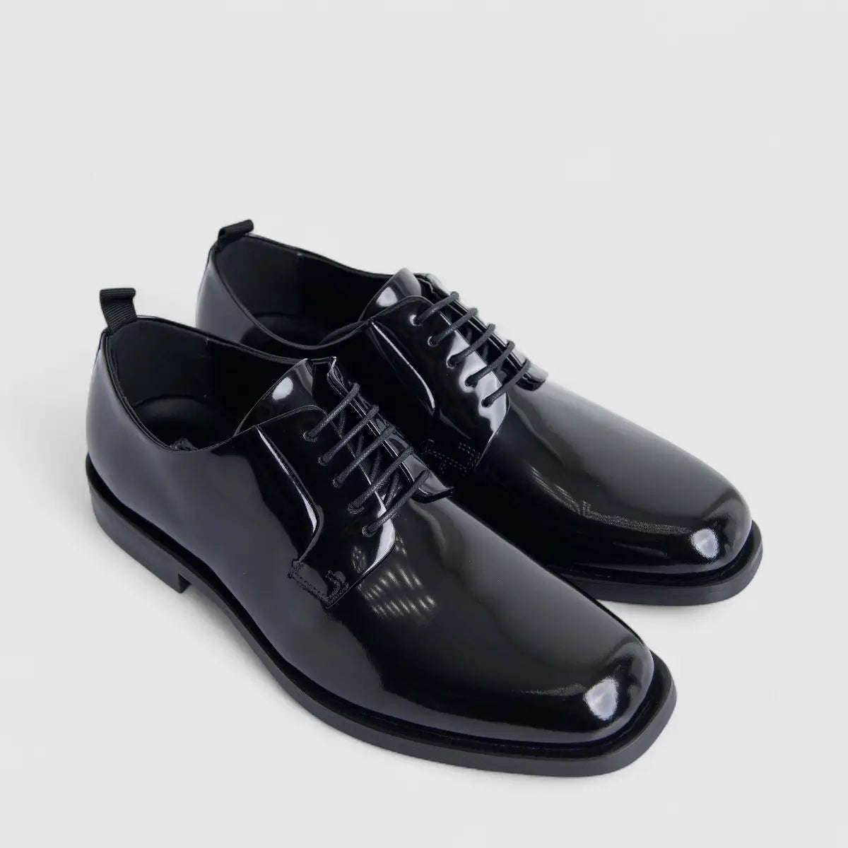 Formales Men's Leather Chunky Sole Lace Up FM2025-845 Black FK58