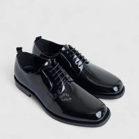 Formales Men's Leather Chunky Sole Lace Up FM2025-845 Black FK58