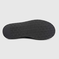 Bottom view of a Formales Men's Leather Chunky Sole Mule FW267018 Black FW7, showcasing the textured outsole pattern and