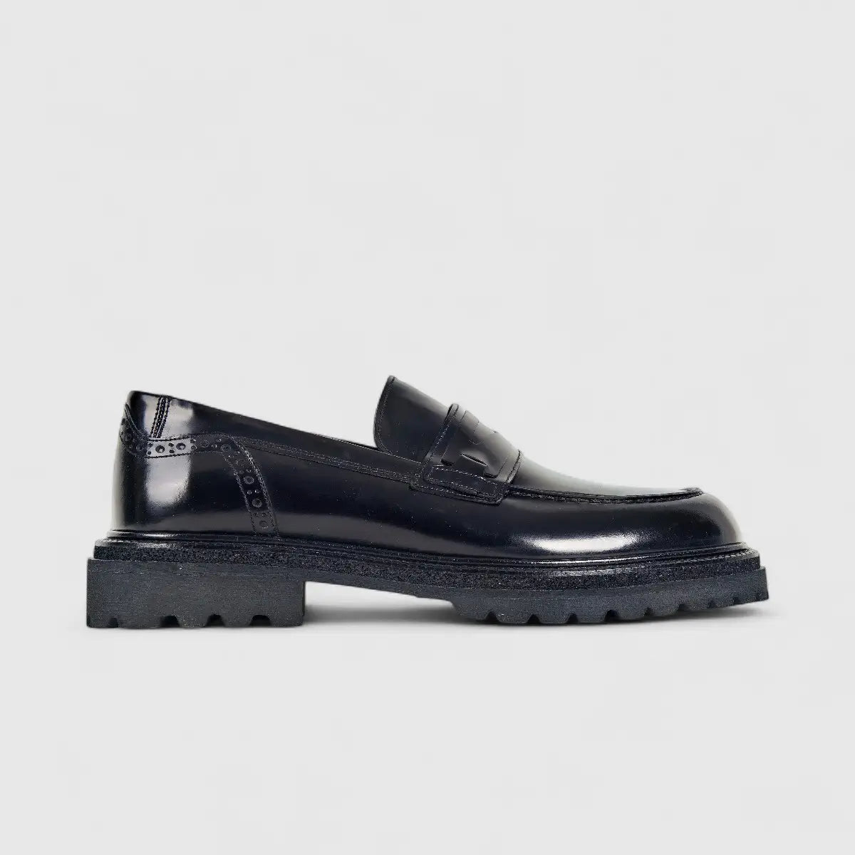 Formales Men's Leather Chunky Sole Slip On Black 0477 FC118