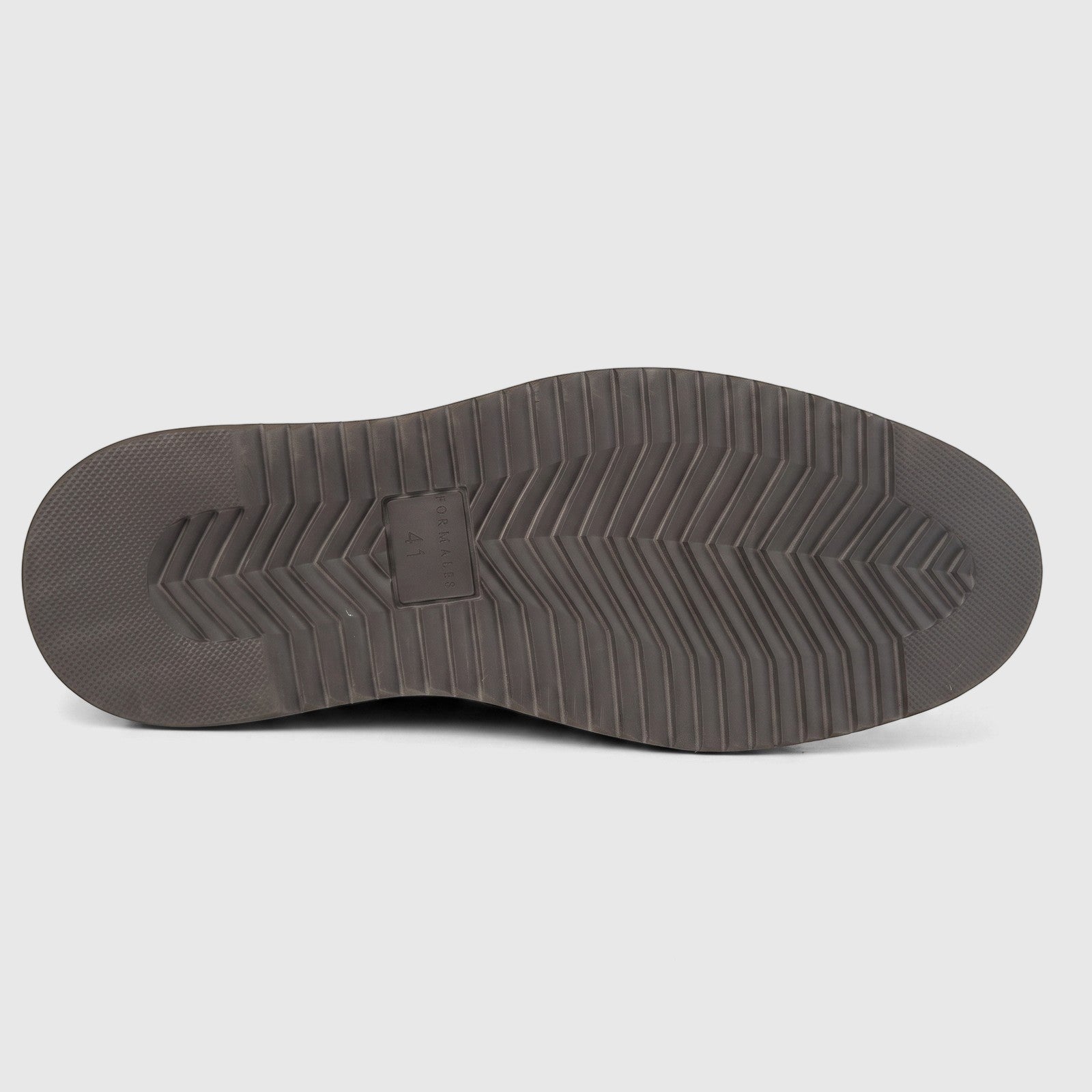 Formales Men's Leather Chunky Sole Slip On shoe, showcasing the dark, textured sole with 'FORMALES' and size '41' branding.