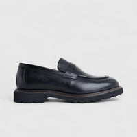 Formales Men's Leather Chunky Sole Slip On FM2025-840 Black FK37