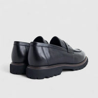 Formales Men's Leather Chunky Sole Slip On FM2025-840 Black FK37