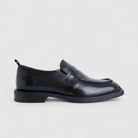 Formales Men's Leather Chunky Sole Slip On FM2025-841 Black FK38