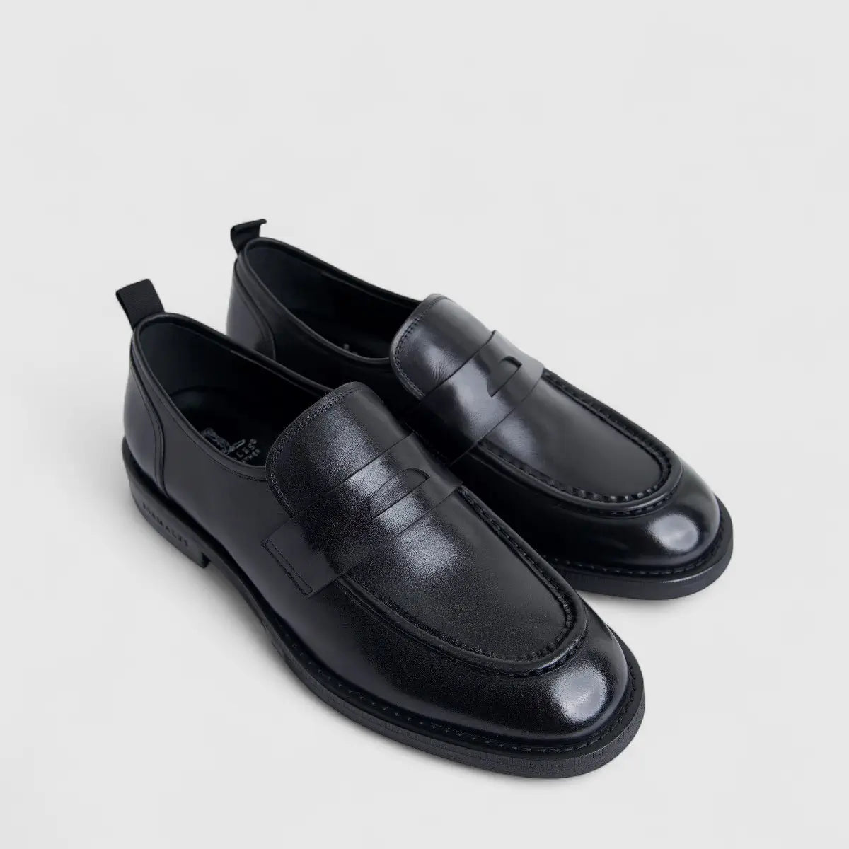 Formales Men's Leather Chunky Sole Slip On FM2025-841 Black FK38