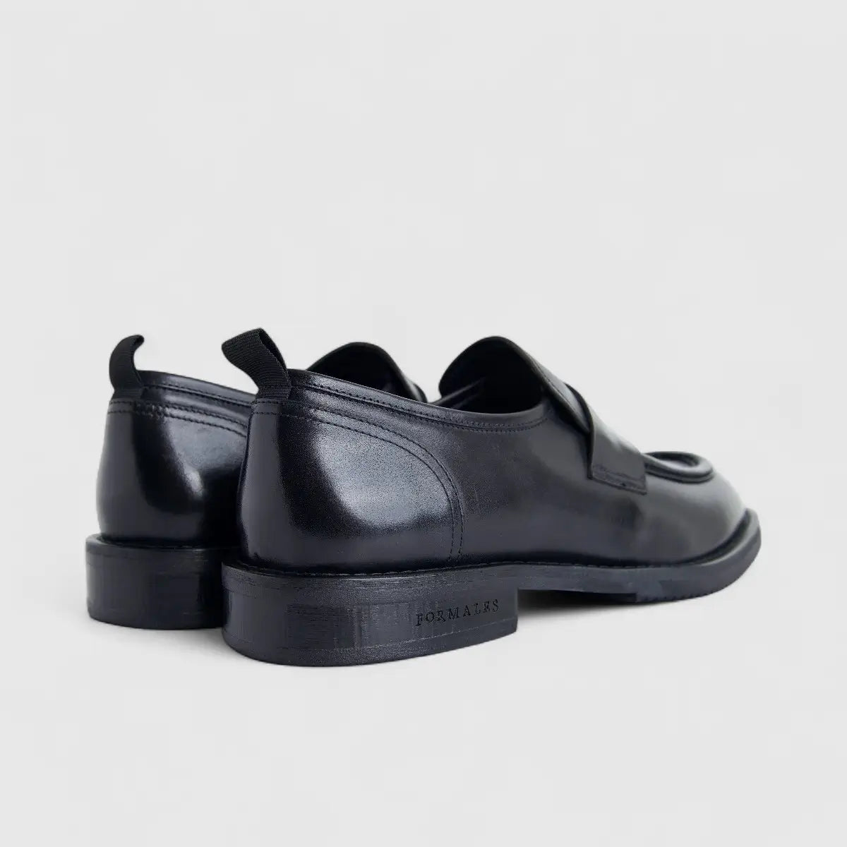 Formales Men's Leather Chunky Sole Slip On FM2025-841 Black FK38