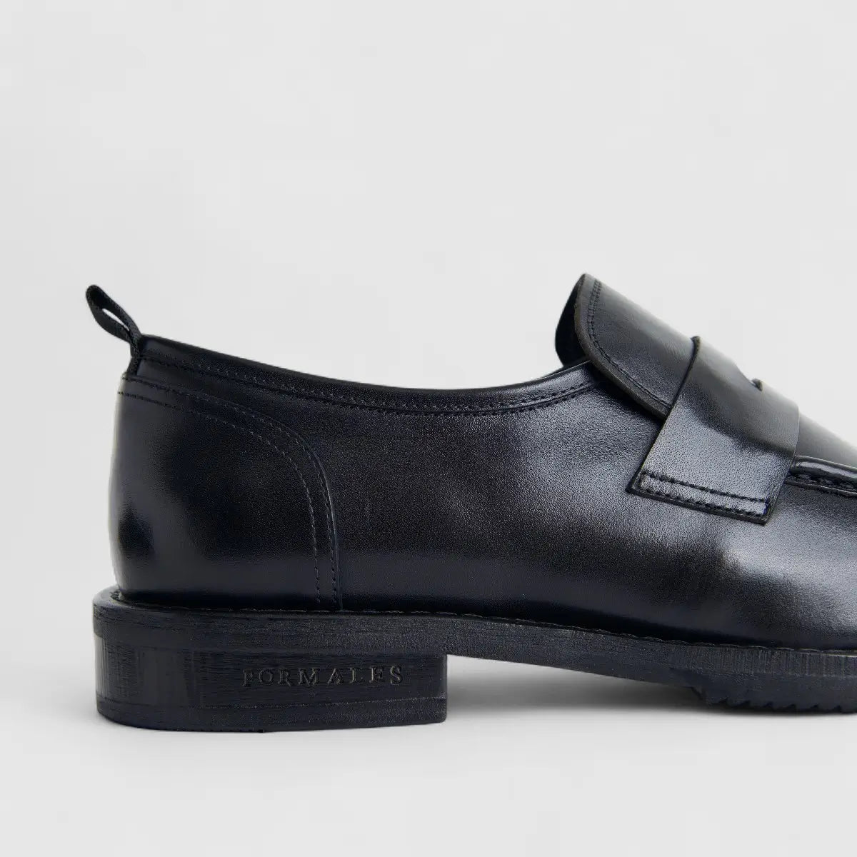 Formales Men's Leather Chunky Sole Slip On FM2025-841 Black FK38