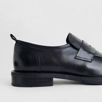 Formales Men's Leather Chunky Sole Slip On FM2025-841 Black FK38