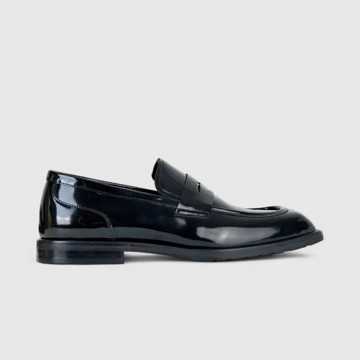 Formales Men's Leather Chunky Sole Slip On FM2025-842 Black FK11