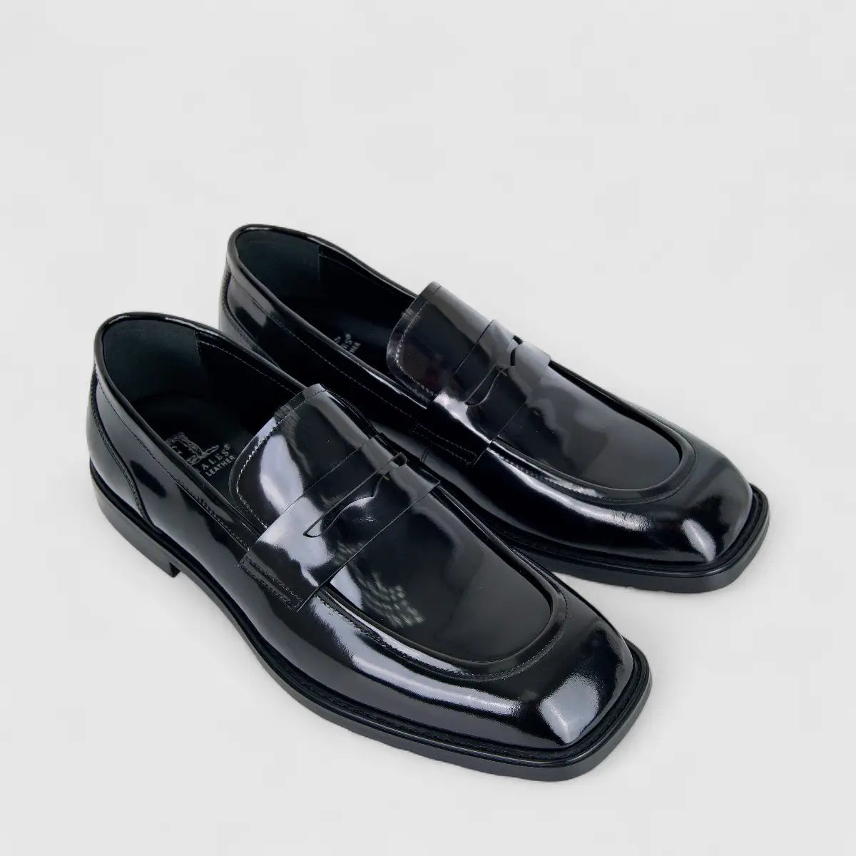 Formales Men's Leather Chunky Sole Slip On FM2025-842 Black FK11
