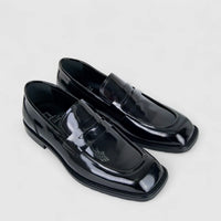 Formales Men's Leather Chunky Sole Slip On FM2025-842 Black FK11