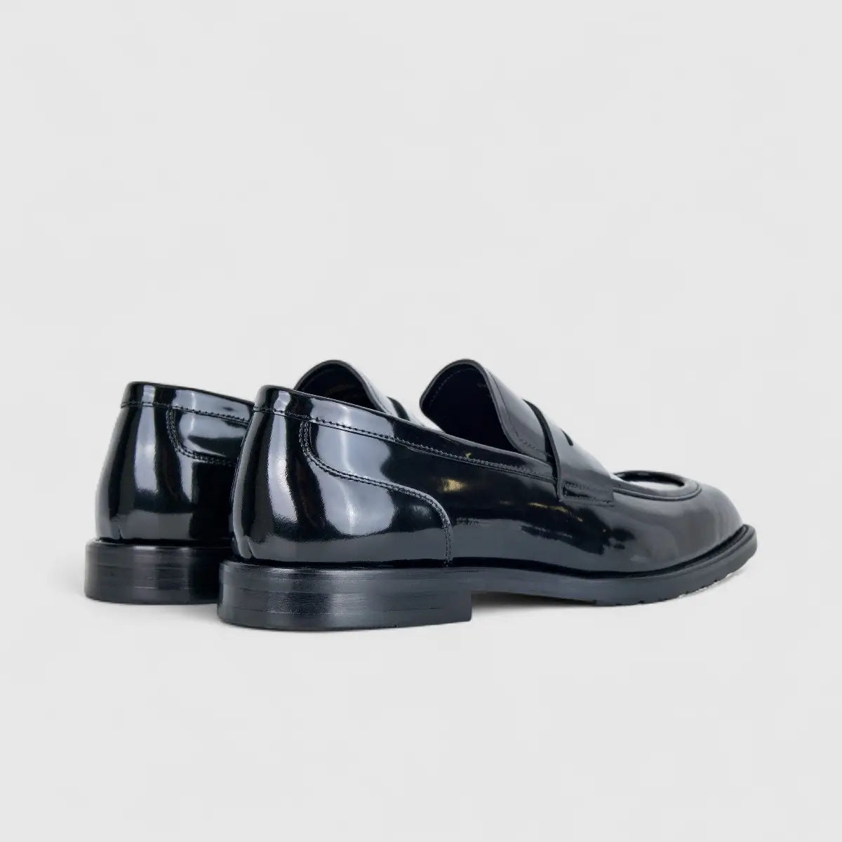 Formales Men's Leather Chunky Sole Slip On FM2025-842 Black FK11