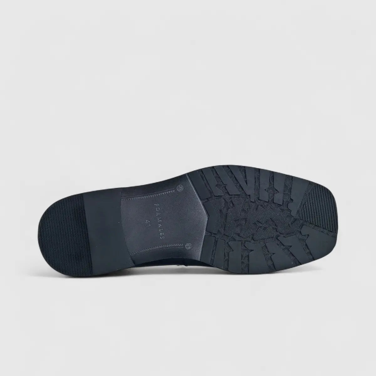 Formales Men's Leather Chunky Sole Slip On FM2025-842 Black FK11