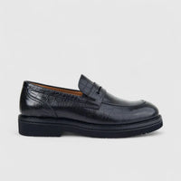 Formales Men's Leather Chunky Sole Slip On FY266011 Black FD18